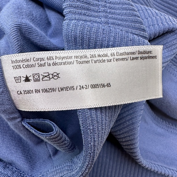 Blue Ribbed Crop Top - Picture 4 of 5